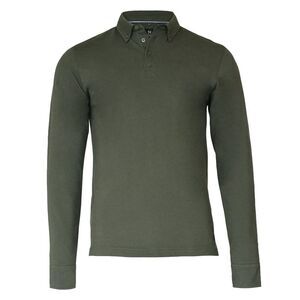Nimbus Mens Carlington Deluxe Long Sleeve Polo Shirt / Olive